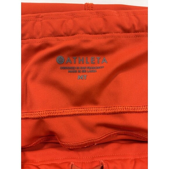 Athleta Velocity Stash Pocket Crop Leggings Bright Red Orange Medium Tall - Picture 4 of 15